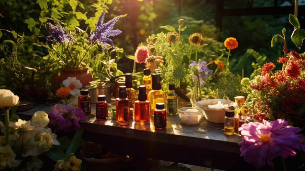 herbs and essential oils