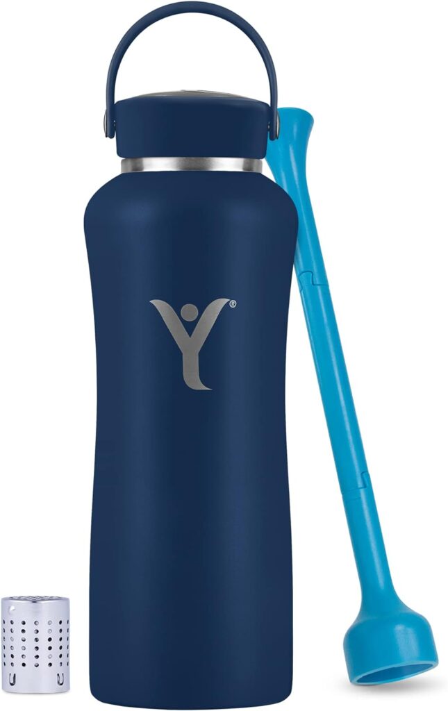 DYLN 40 oz Alkaline Water Bottle | Creates Premium Water up to 9+ pH | Keeps Cold for 24 Hours | Vacuum Insulated 316 Stainless Steel | Wide Mouth Cap | Galaxy Blue, 40 oz (1.2 L)